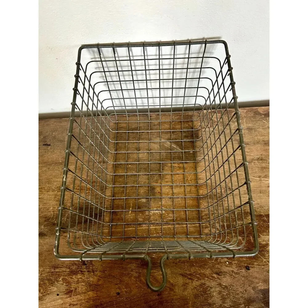 Vintage Industrial Wire Basket | Retro Gym Locker | Milk Crate Storage | MCM Bin